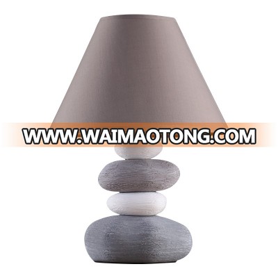 Nordic style ceramic modern LED table lamp with stone design stand for home decoration