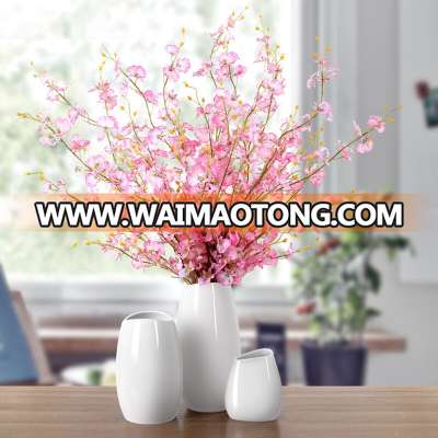 Factory Glazed White table Modern Ceramic Vase for Home Hotel Table Decoration Set of 3